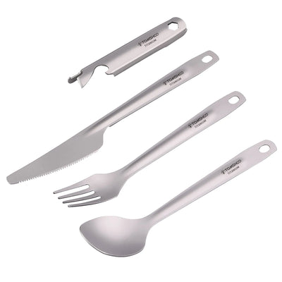 4-in-1 Titanium Camping Cutlery Set