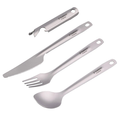 4-in-1 Titanium Camping Cutlery Set
