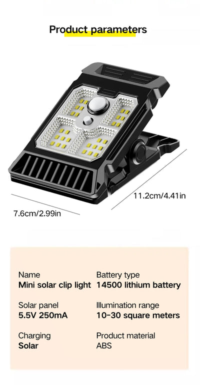 Solar Motion Sensor Clip-On Garden Light