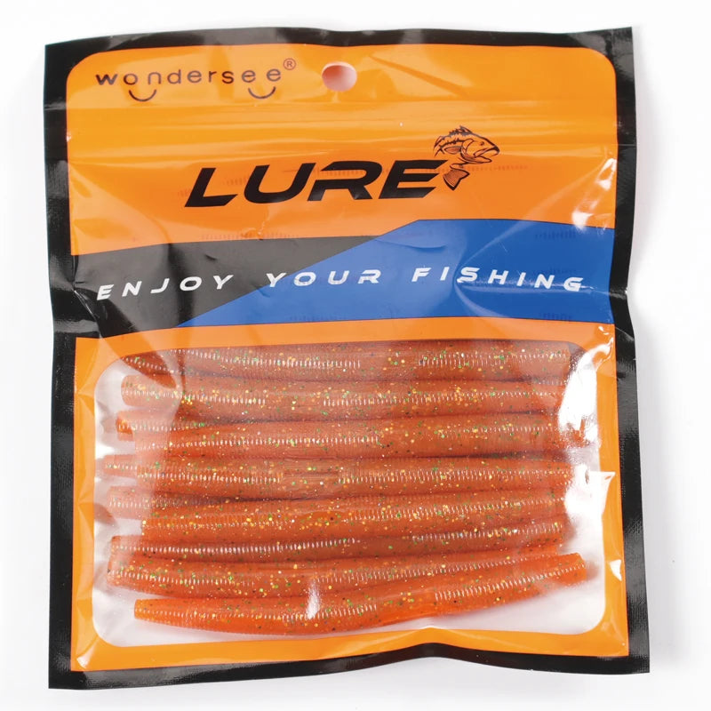 Soft Worm Fishing Lures Set 4"/5.5"