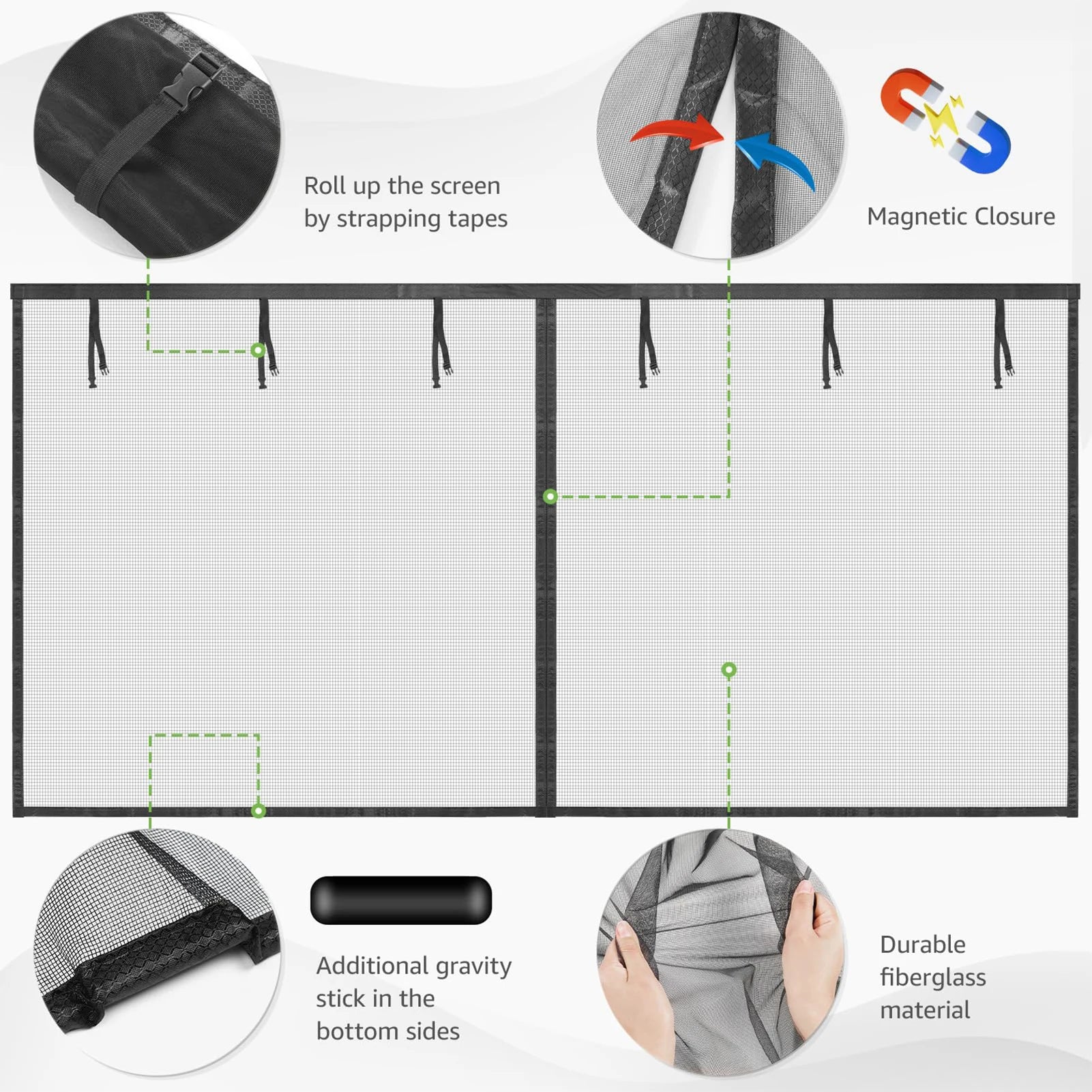Magnetic Garage Screen Door for 2-Car Garage