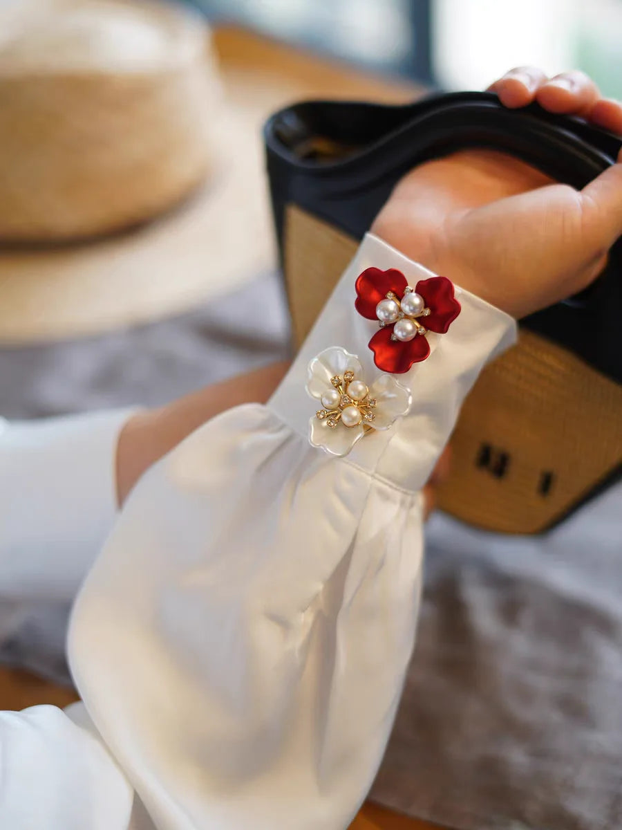 Elegant Flower Button Covers for Shirts & Blouses – 2PCS
