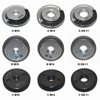 Quick-Lock Angle Grinder Nut for M10/M14 Grinders