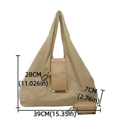Foldable Reusable Shopping Tote Bag with Keychain