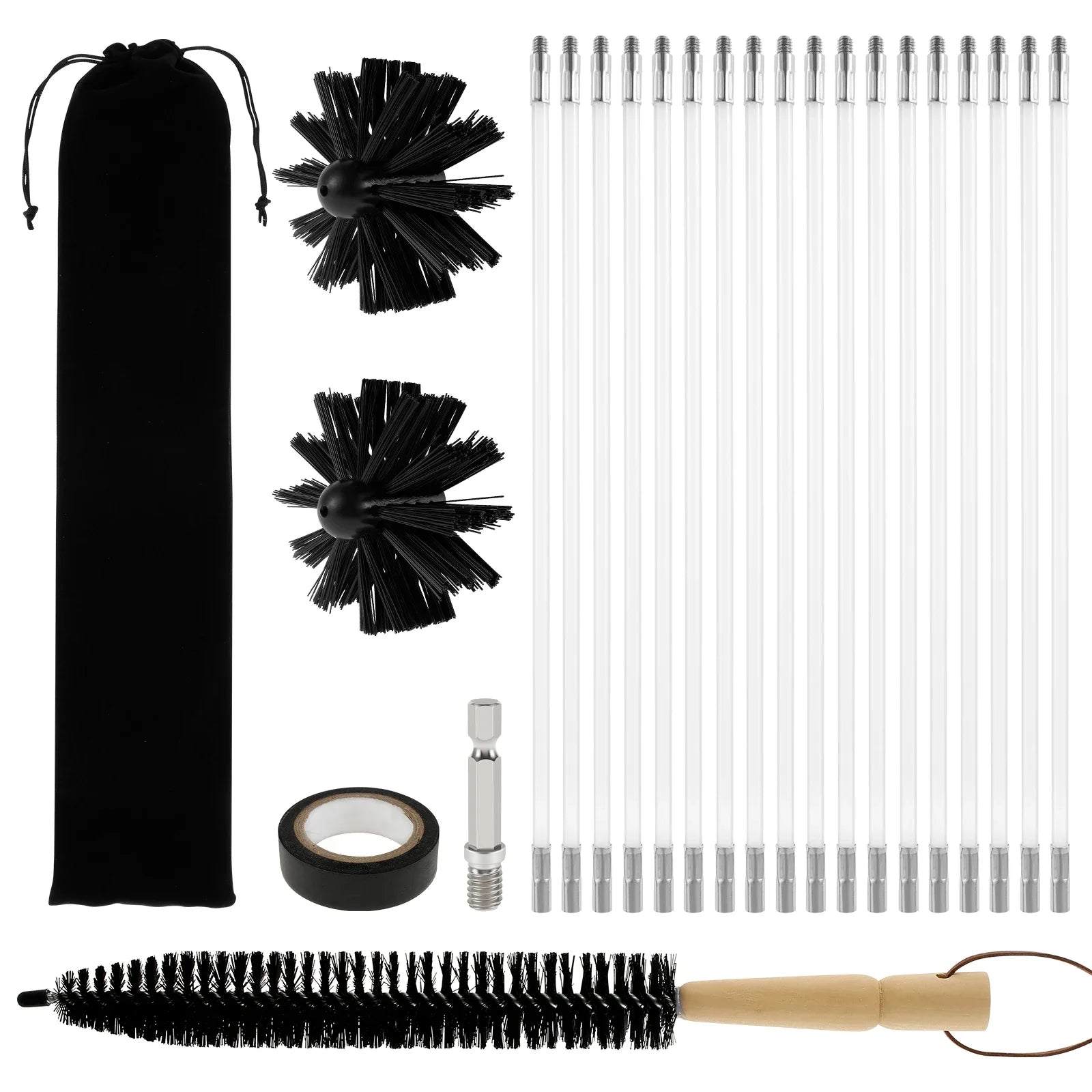 Extendable Chimney Cleaning Brush & Flexible Rod Kit
