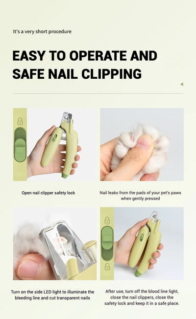 LED Pet Nail Clipper with Safety Guard