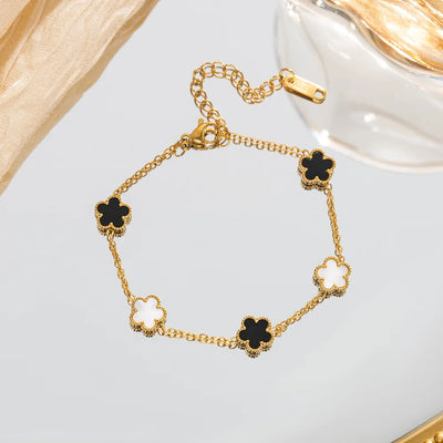 Five-Petal Clover Stainless Steel Bracelet