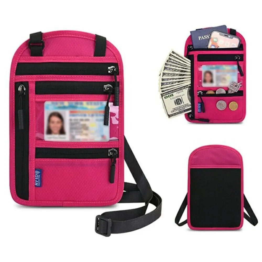 RFID Travel Neck Wallet Pouch