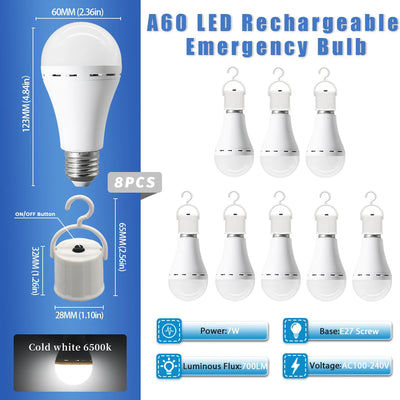 A60 E27 Rechargeable Emergency LED Bulbs