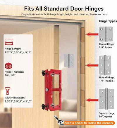 Aluminum Alloy Door Hinge Mortising Jig