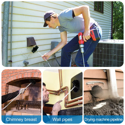 Extendable Chimney Cleaning Brush & Flexible Rod Kit