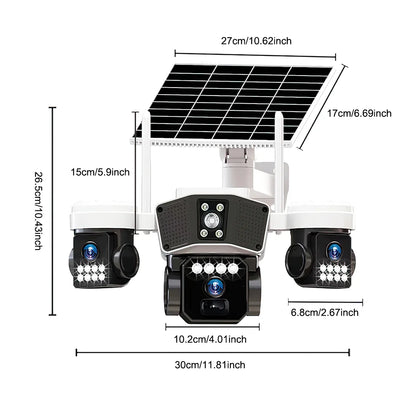 6MP Triple-Lens Solar PTZ Security Camera
