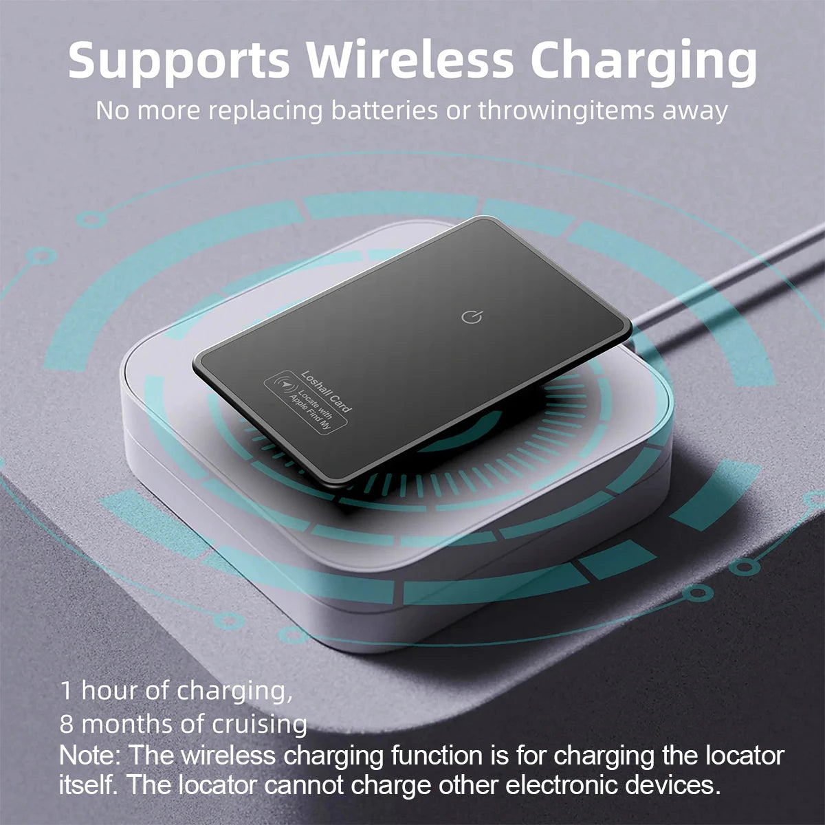 Ultra-Slim Rechargeable Smart Wallet Tracker for Apple Find My