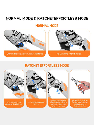 Self-Locking Ratchet Wire Cutter Pliers