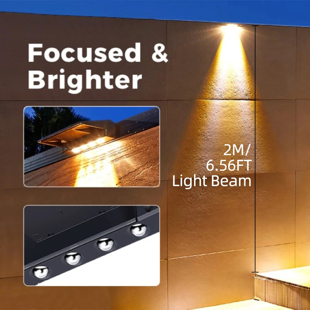 2 Pack Solar Wall Lights – 4 LED Outdoor