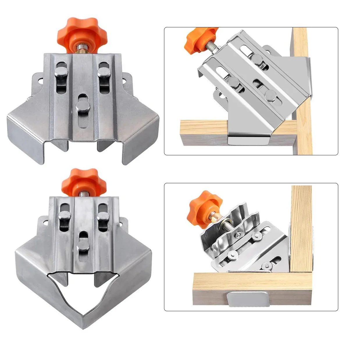 90-Degree Steel Corner Clamp with Adjustable Swing Jaw