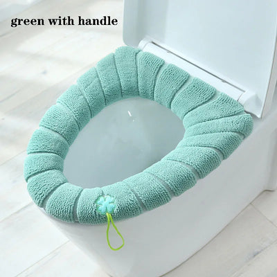Soft Plush Toilet Seat Cover with Handle – Warm & Reusable