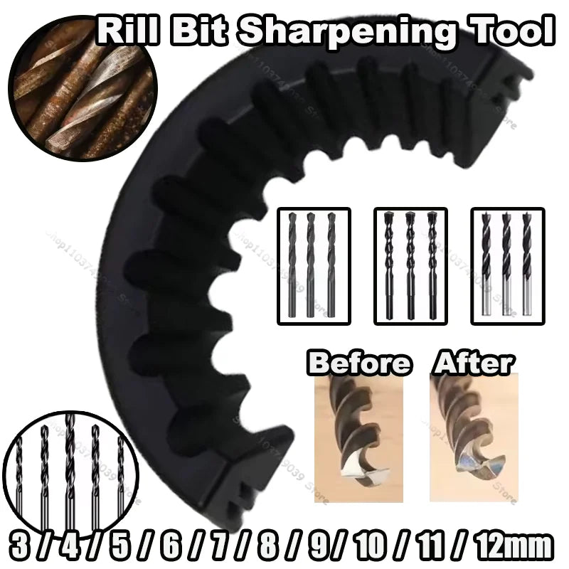 Drill Bit Sharpener Grinding Attachment 1/8"–1/2" (3–12mm)