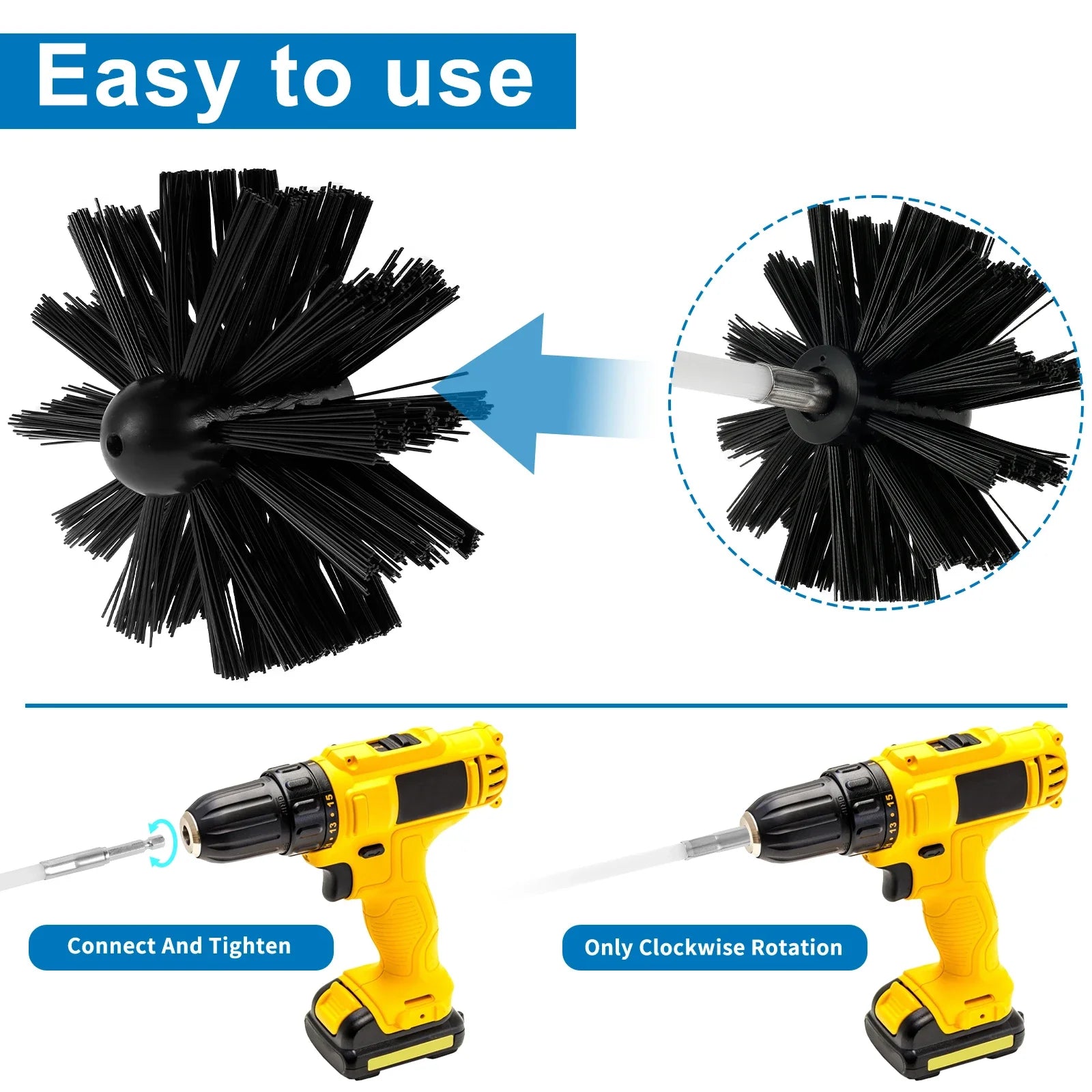 Extendable Chimney Cleaning Brush & Flexible Rod Kit