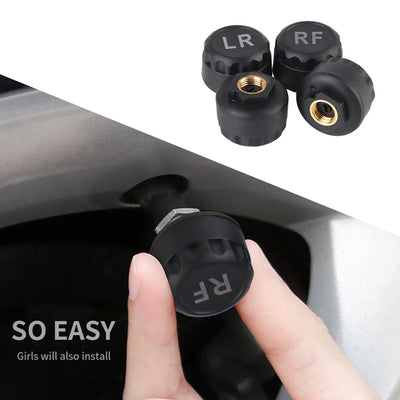 Wireless Car TPMS Tire Pressure Monitoring & Alarm System