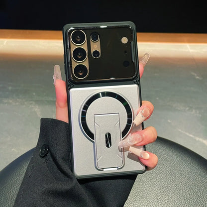 Camera Lens Cap & Magnetic Holder Phone Case for Samsung Galaxy Series