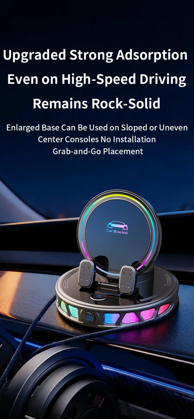 15W Auto-Clamping Wireless Car Charger with RGB Lights