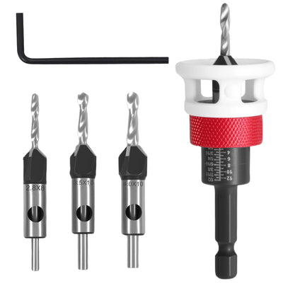Woodworking Adjustable Countersink Drill Bit with Depth Stop