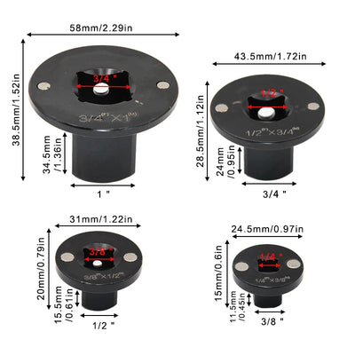 4PC Magnetic Socket Adapter Set (K)