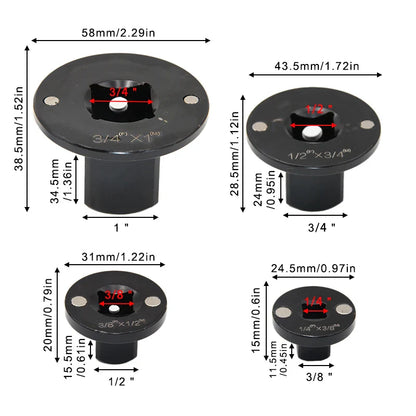 4PC Magnetic Socket Adapter Set