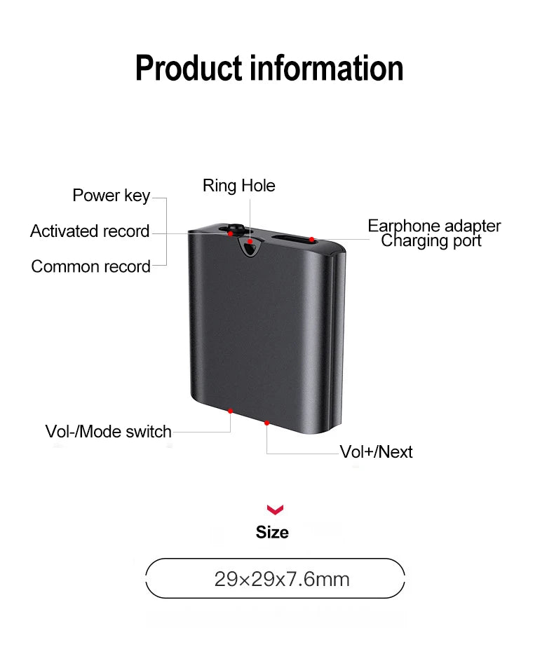 Mini Magnetic Voice Recorder Q63