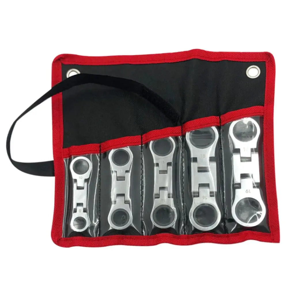 5-Piece Flex-Head Ratcheting Wrench Set (8–19mm)