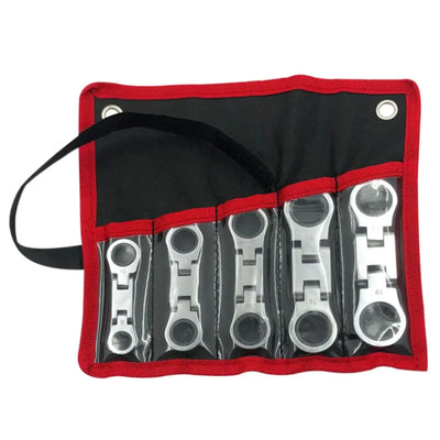 5-Piece Flex-Head Ratcheting Wrench Set (8–19mm)