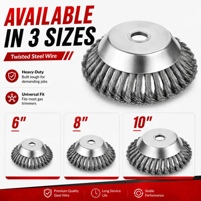 6/8/10 Inch Steel Wire Weed Trimmer Head