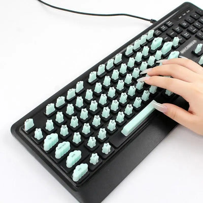 70-Piece Raised Silicone Keyboard Stickers for Long Nails