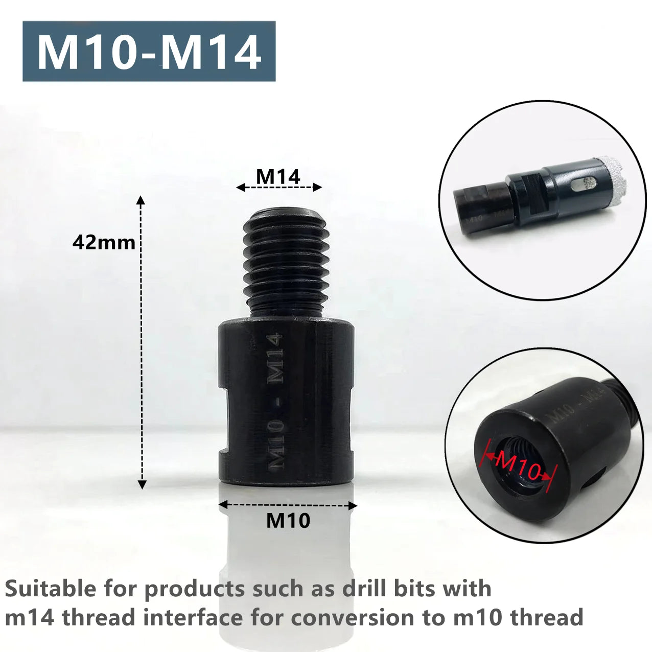 M14 to M10 & 5/8-11 Angle Grinder Adapter