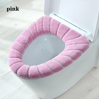 Soft Plush Toilet Seat Cover with Handle – Warm & Reusable