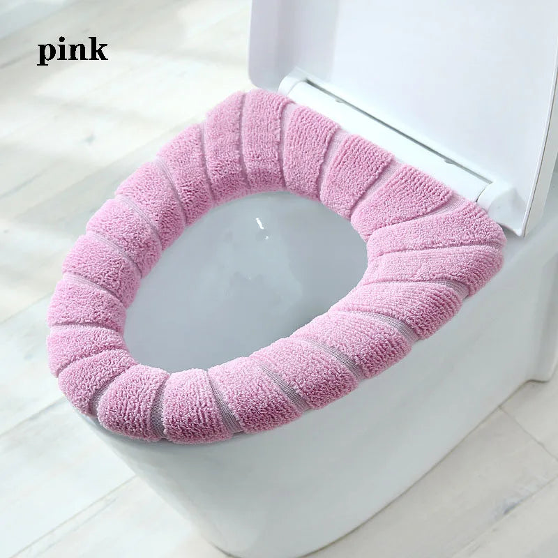 Soft Plush Toilet Seat Cover with Handle – Warm & Reusable