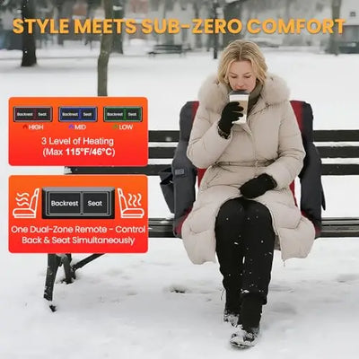 (2-Pack) 25" Heated Stadium Seats – Sofa-Style Comfort Anywhere