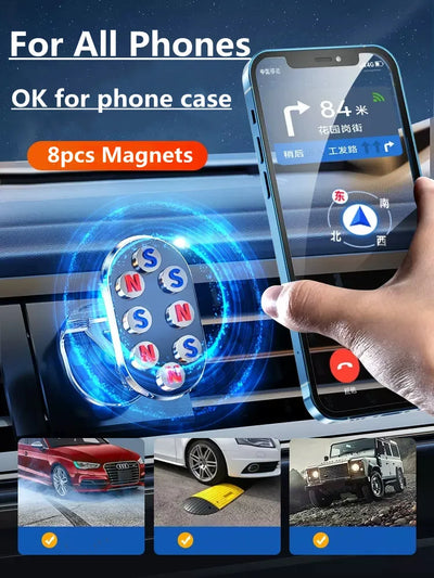Soporte magnético para teléfono de coche con rotación de 1080°
