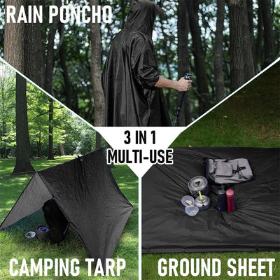 3-in-1 Military Rain Poncho Shelter