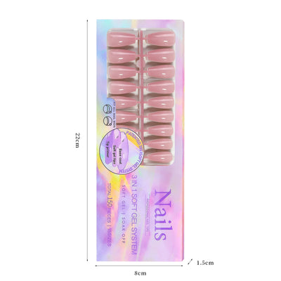150 piezas de uñas postizas almendradas color nude – estilo ballet