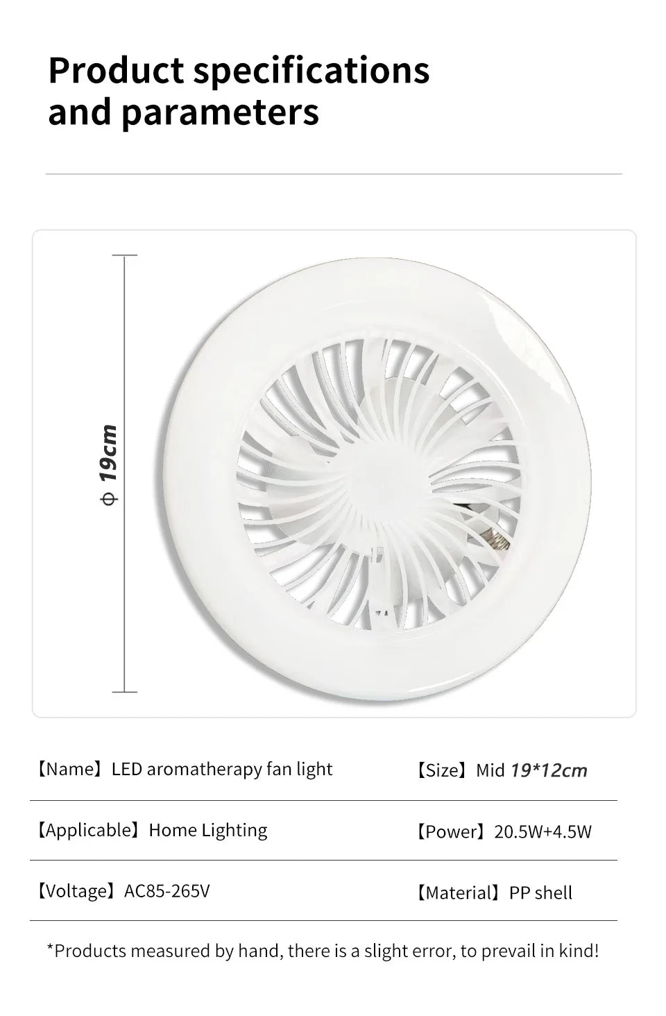 LED Ceiling Fan Light - 19cm