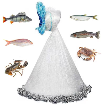 Easy-Throw Nylon Fishing Cast Net
