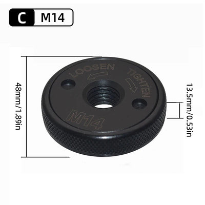 Quick-Lock Angle Grinder Nut for M10/M14 Grinders