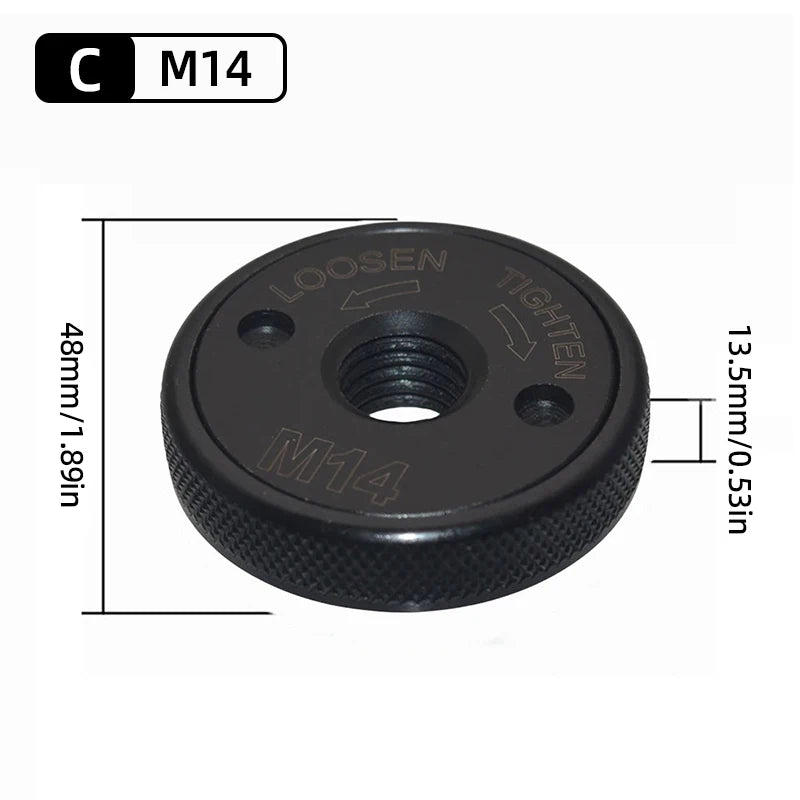 Quick-Lock Angle Grinder Nut for M10/M14 Grinders