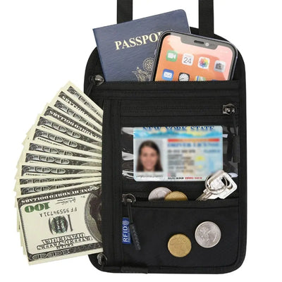 RFID Travel Neck Wallet Pouch