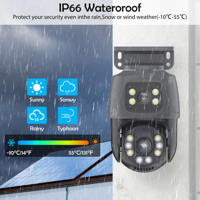6MP Dual-Lens PTZ PoE Security Camera System