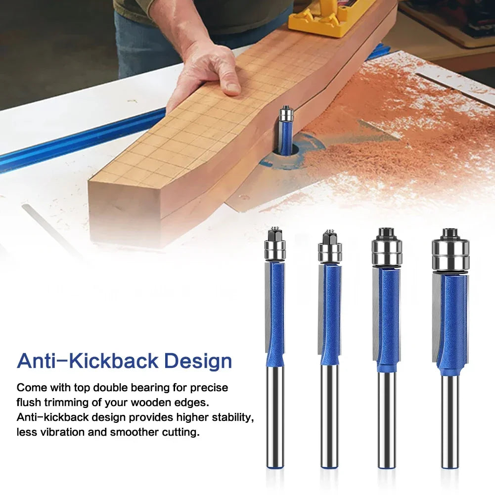 Flush Trim Router Bit with Dual Bearings
