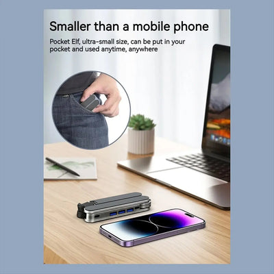 2-in-1 Adjustable Laptop Stand with USB Hub