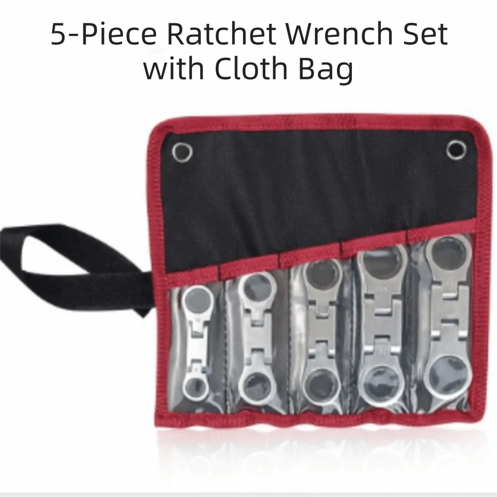 5-Piece Flex-Head Ratcheting Wrench Set (8–19mm)